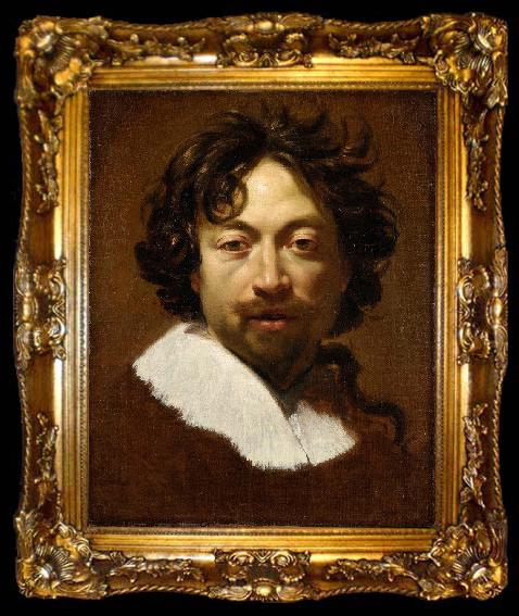 framed  Simon Vouet Self-portrait., ta009-2